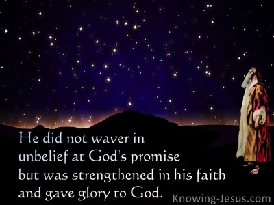 Romans 4:20 He Did Not Waver In Unbelief At God's Promise (black)
